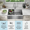 30” Workstation Undermount Single Bowl 16 Gauge Stainless Steel Farmhouse Apron Front Kitchen Sink with WorkFlow™ Ledge and Accessories
